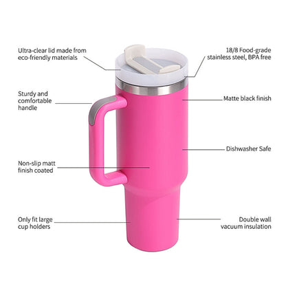 Sleek hot-cold thermos.